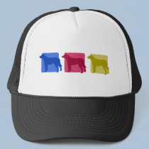 Colorful Australian Cattle Dog Silhouettes Hat by MenagerieMayhem Colorful Australian Cattle Dog Silhouettes Hat