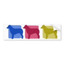 Colorful Australian Shepherd Silhouettes bumper stickers