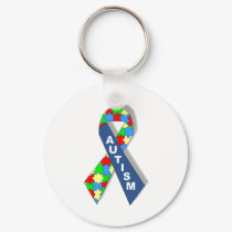 Colorful Autism Awareness Ribbon keychains