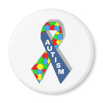 Colorful Autism Awareness Ribbon magnets