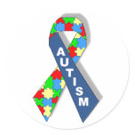 Colorful Autism Awareness Ribbon Stickers