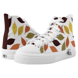 Colorful Autumn Leafs Pattern Printed Shoes