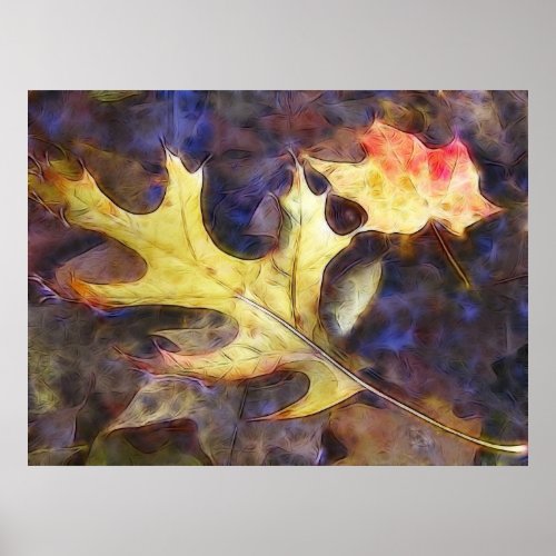 Colorful Autumn Leaves In The Creek print