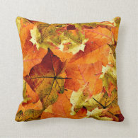 Colorful Autumn  Leaves Polyester Throw Pillow