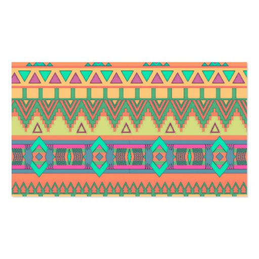 Colorful Aztec Pattern Business Cards (back side)