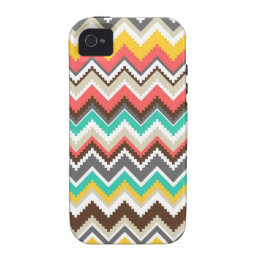 Colorful Aztec Tribal Chevron ZigZag Stripes Case-Mate iPhone 4 Case