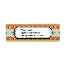 Colorful Aztec Tribal Native American Diamonds Custom Return Address Labels