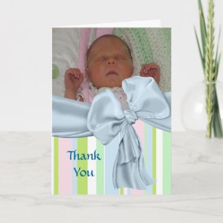 Colorful Baby Shower Photo Thank You Card