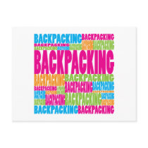 Colorful Backpacking postcards