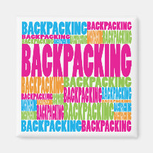Colorful Backpacking Refrigerator Magnet