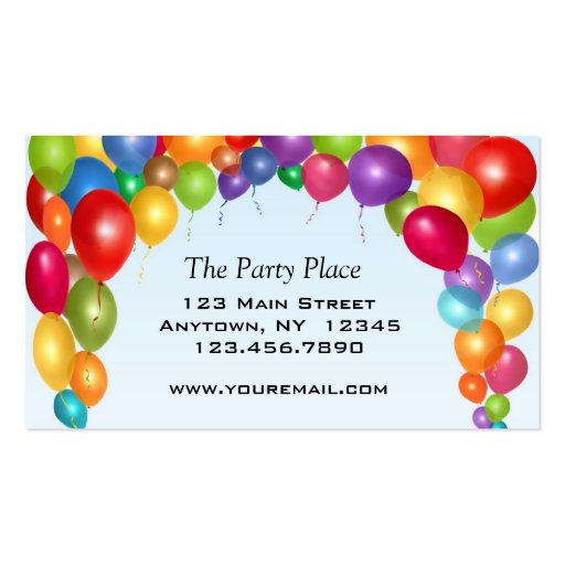 Colorful Balloon Arch Business Card Template (front side)