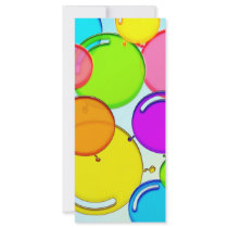 colorful balloons dancing in the air rack card template