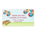 Colorful balloons outdoor picnic party favor label label