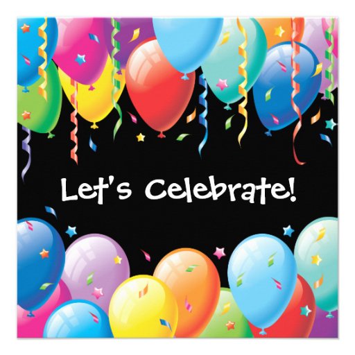 Colorful Balloons Party Invitation