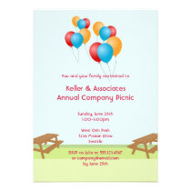 Colorful balloons summer picnic outdoor event invitations
