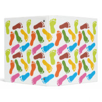 Colorful Bare Footprints 3 Ring Binder