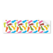 Colorful Bare Footprints Bumper Stickers