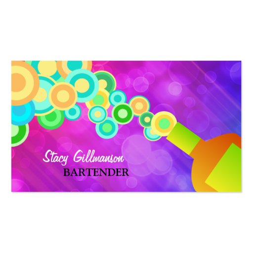 Colorful Bartending Business Card Template (front side)