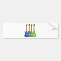 Colorful Bass Guitars Bumper Stickers