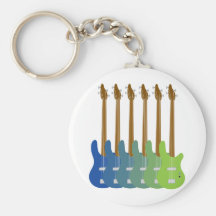 Colorful Bass Guitars Key Chains