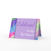 Colorful Bat Mitzvah invitation Card