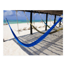 Colorful Beach Hammocks Cozumel Mexico Postcard