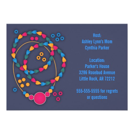 Colorful Bead Jewelry Party Invitations