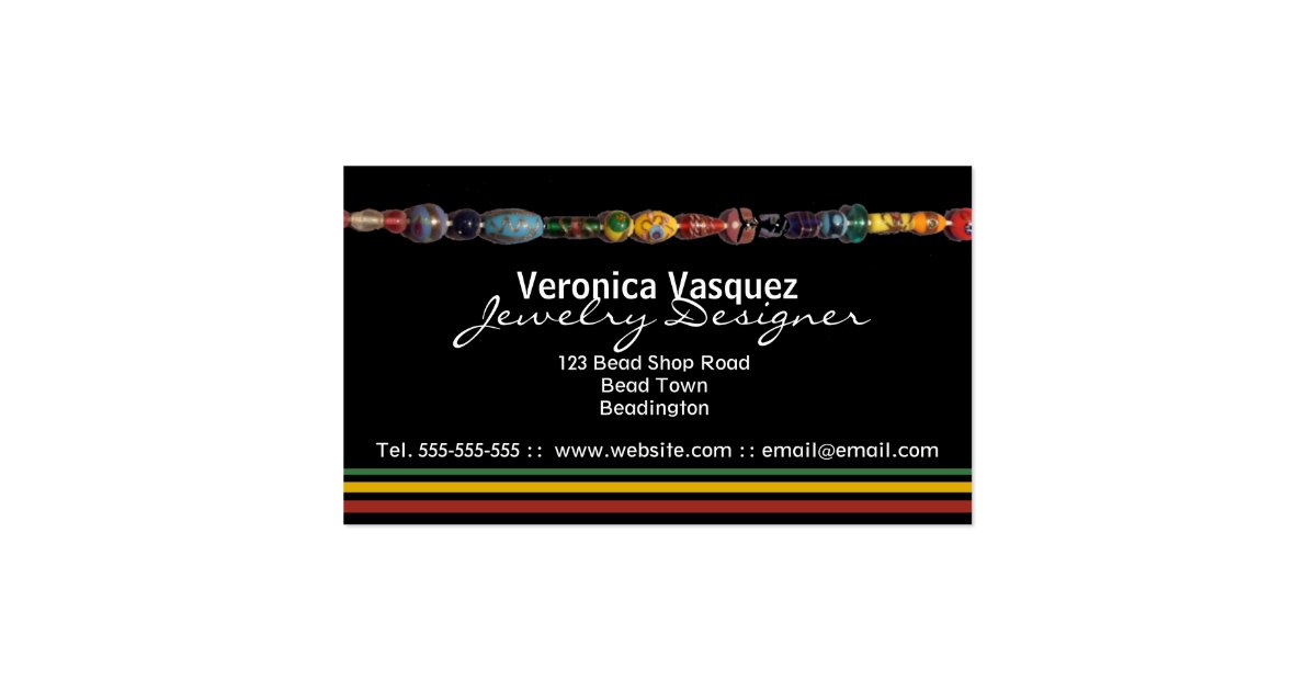 Colorful Beads Jewelry Business Card Zazzle