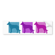 Colorful Beauceron Silhouettes Bumper Stickers