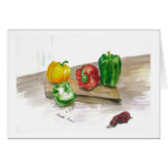 Colorful bell peppers card