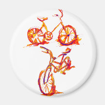 Colorful Bike Designs Fridge Magnet