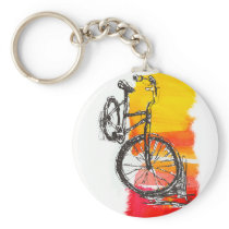 Colorful Bike Designs Keychains