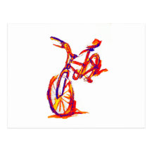 Colorful Bike Designs Post Card