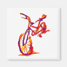 Colorful Bike Designs Refrigerator Magnets