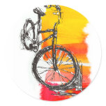 Colorful Bike Designs Round Stickers