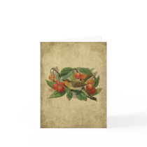 Colorful Bird & Cherries- Prim Lil Note Card