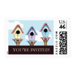 Colorful Birdhouses | Housewarming Party (Medium) postage