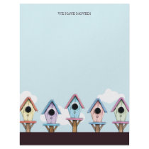 Colorful Birdhouses | We Have Moved Letterhead