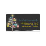 Colorful Birds Christmas Tree Holiday Labels