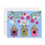 Colorful Birds Moving Announcement invitations