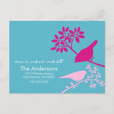 Moving Postcards on Colorful Birds Moving Announcements Post Cards From Zazzle Com