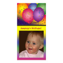 Colorful birthday balloon photo card template photo cards by perfectpostage Colorful birthday balloon photo card template photo cards