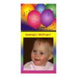 Colorful birthday balloon photo card template photo cards