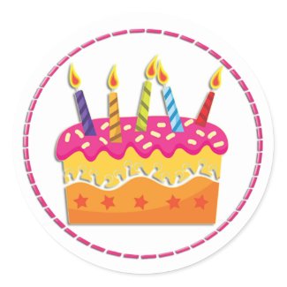 Colorful Birthday Cake Stickers sticker