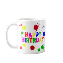 colorful birthday mug