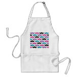 Colorful bling mustache pattern (Faux glitter) Apron