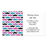 Colorful bling mustache pattern (Faux glitter) Business Cards