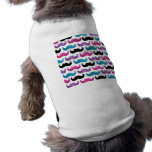Colorful bling mustache pattern (Faux glitter) Dog T Shirt
