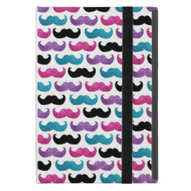 Colorful bling mustache pattern (Faux glitter) iPad Mini Case