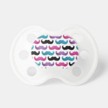 Colorful bling mustache pattern (Faux glitter) Pacifiers